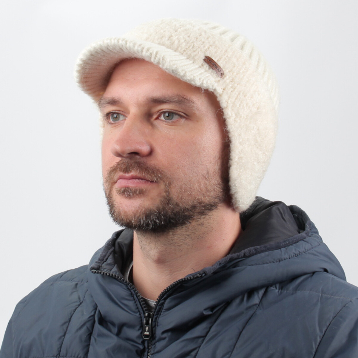 

Шапка ушанка, Бежевый;белый