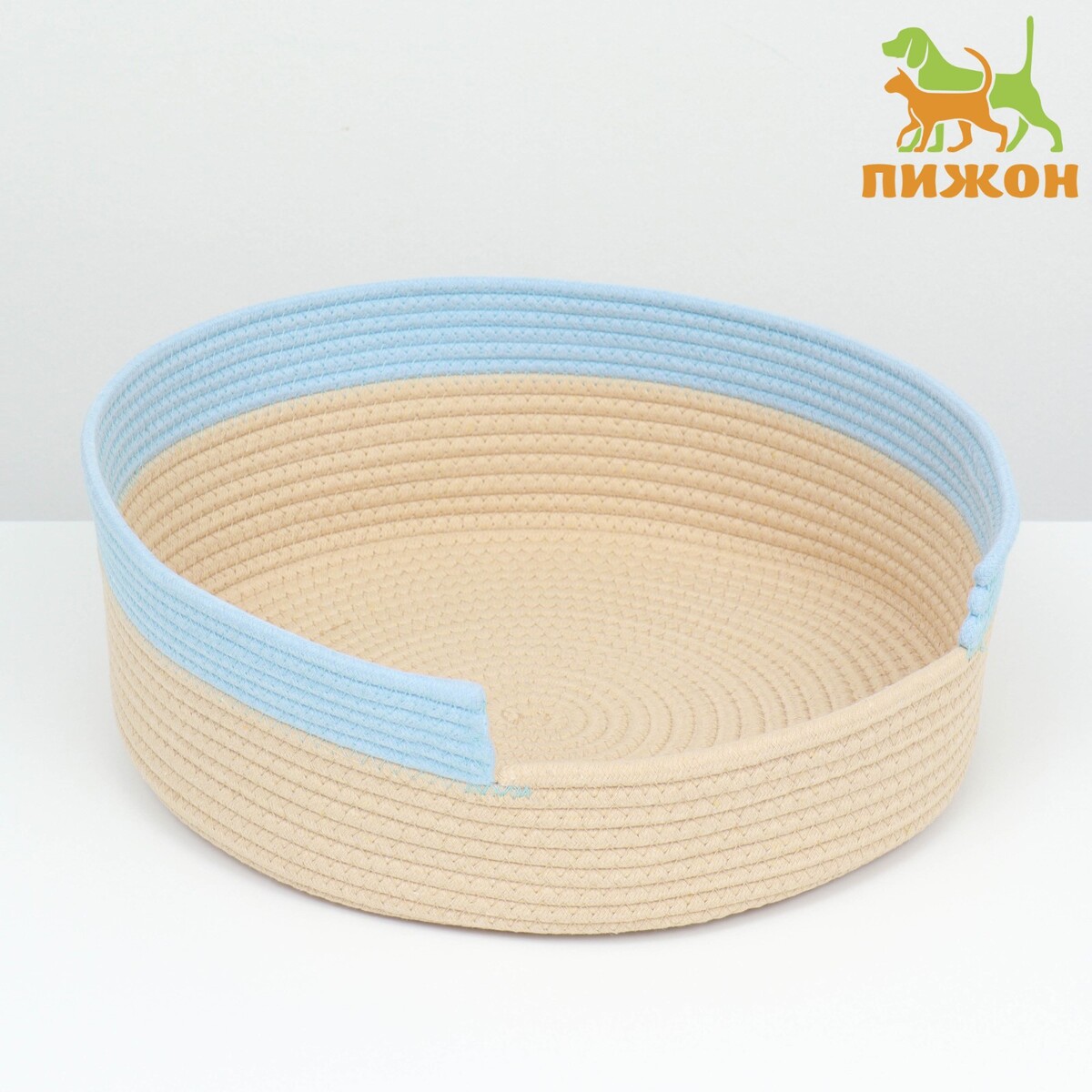 

Экологичный лежак для животных,40×40×11 см, вес до 15 кг, бежево-голубой, Бежевый