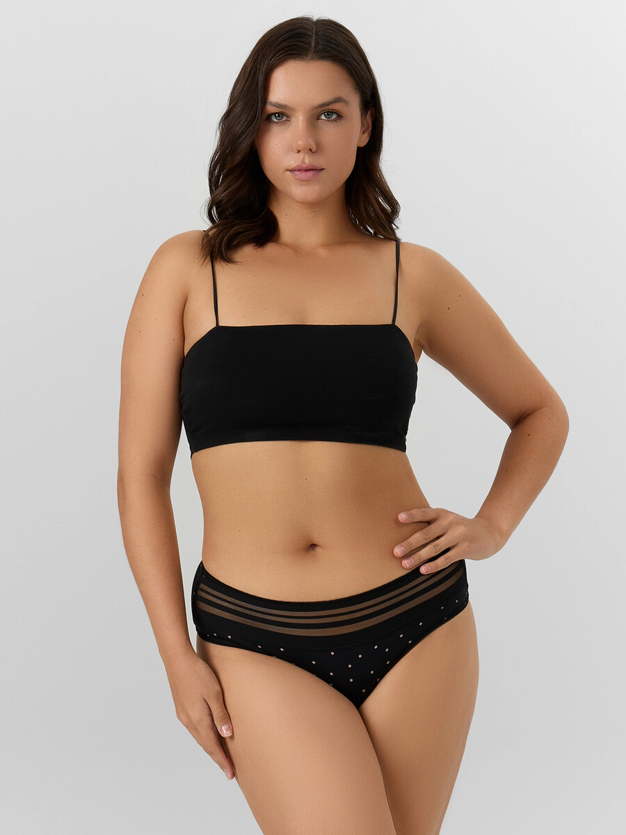 

Трусы женские классические черные, Черный;горошек на черном1