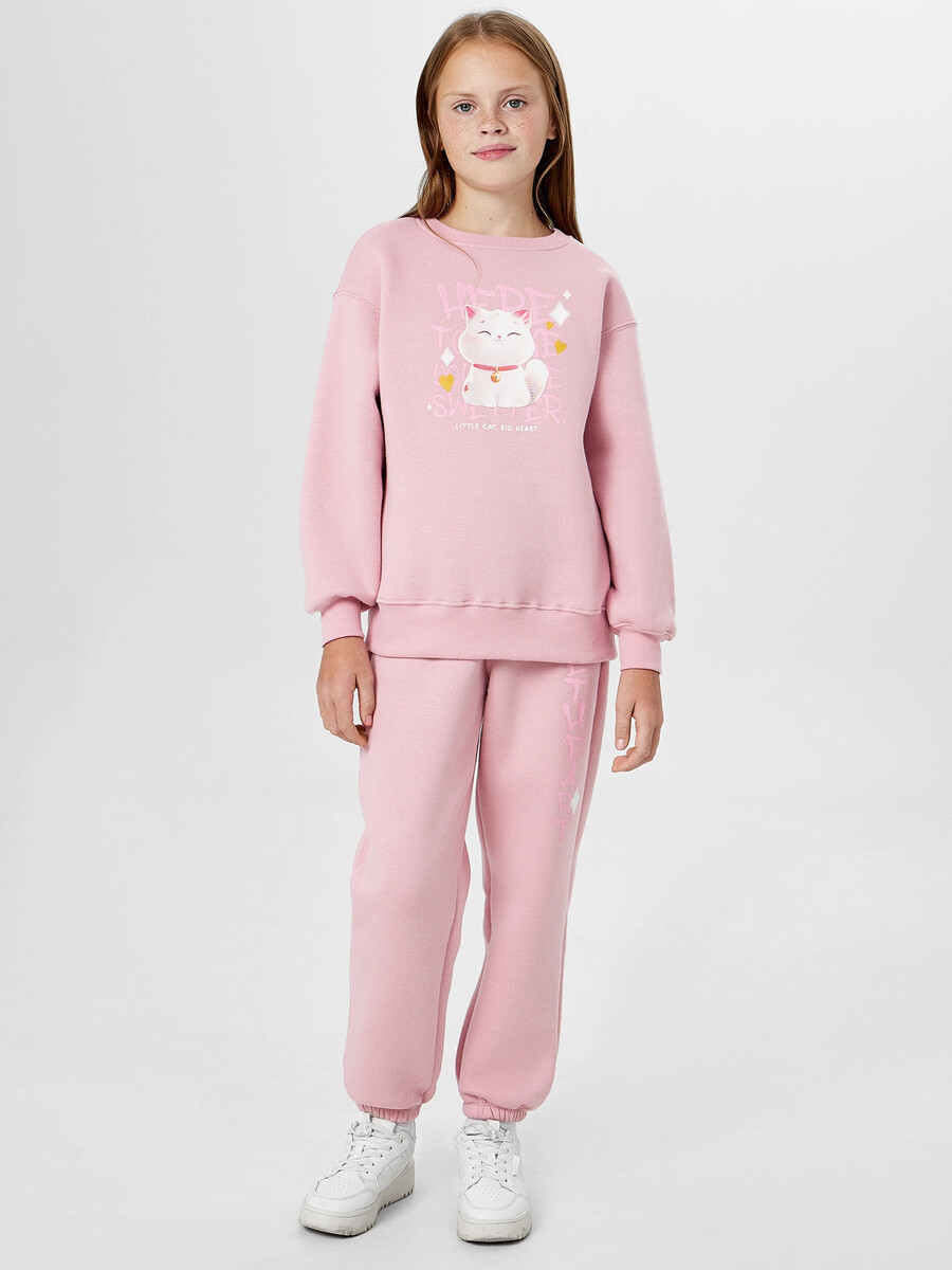 

Комплект для девочек розовый, Розовый;пыльный розовый +печать1