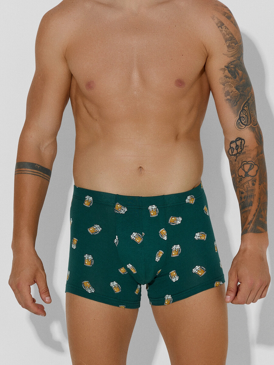 

Трусы боксеры мужские зеленые, Зеленый;пиво на т.зеленом