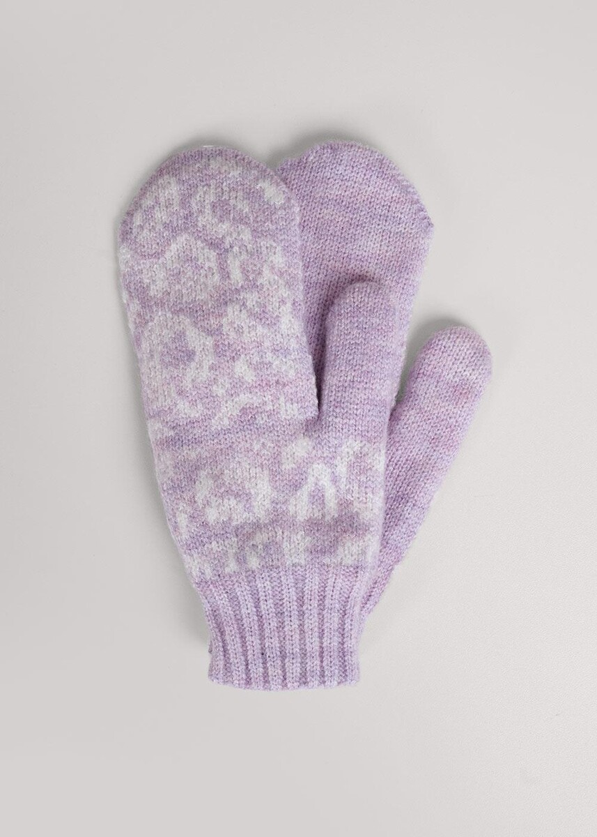 

Перчатки варежки, Фиолетовый;св.сиреневый/молочный