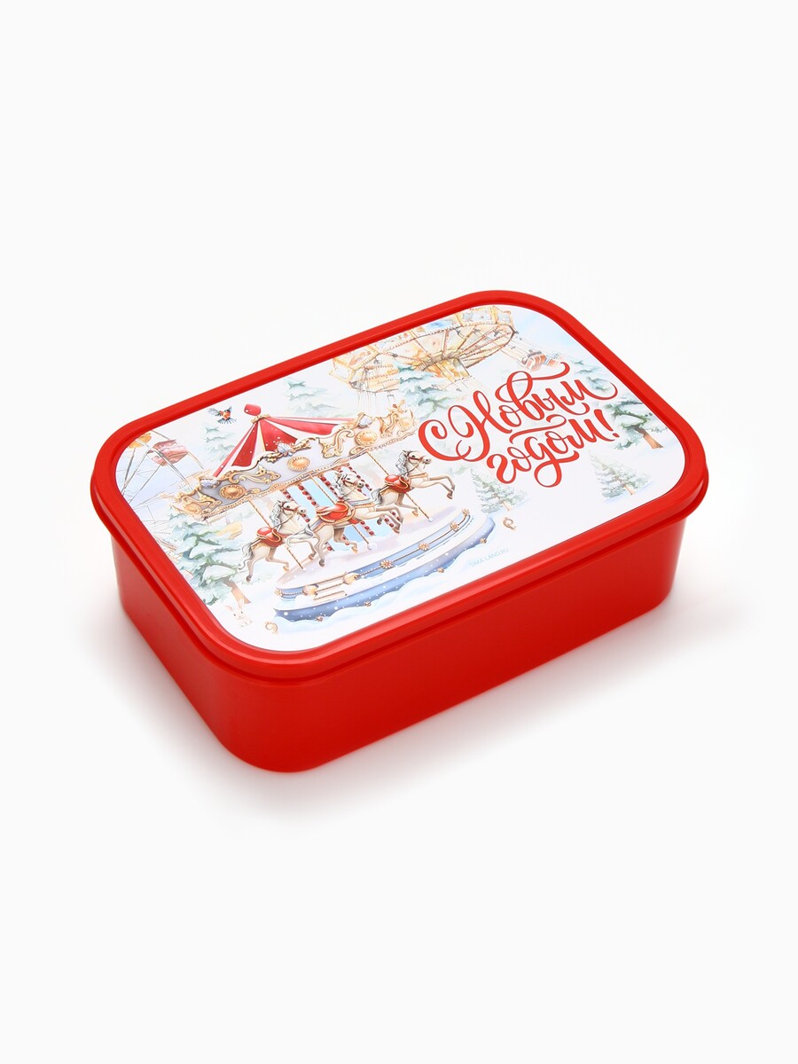 

Ланч - бокс прямоугольный новогодний, Красный
