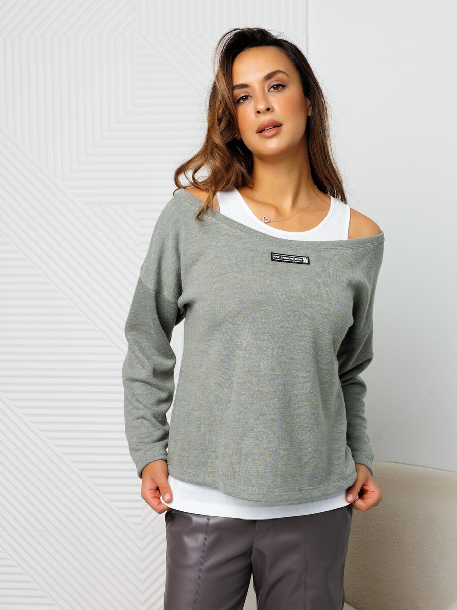 

Лонгслив, Серый;серозеленый