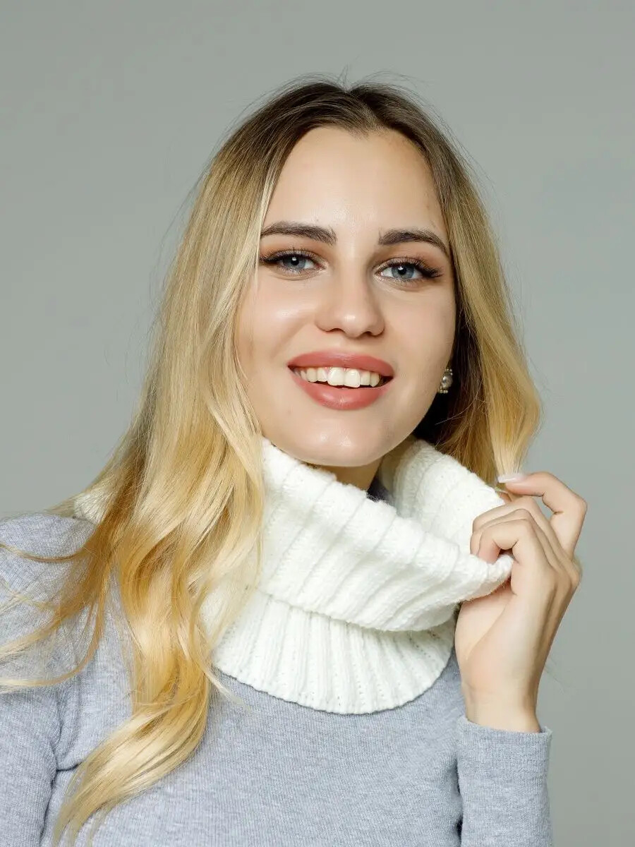 

Снуд "Лапша", Белый;молочный