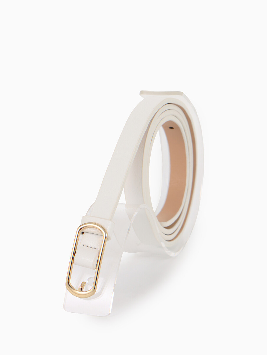 

Ремень женский тонкий, 110×1.5 см, золотистая пряжка металл, белый