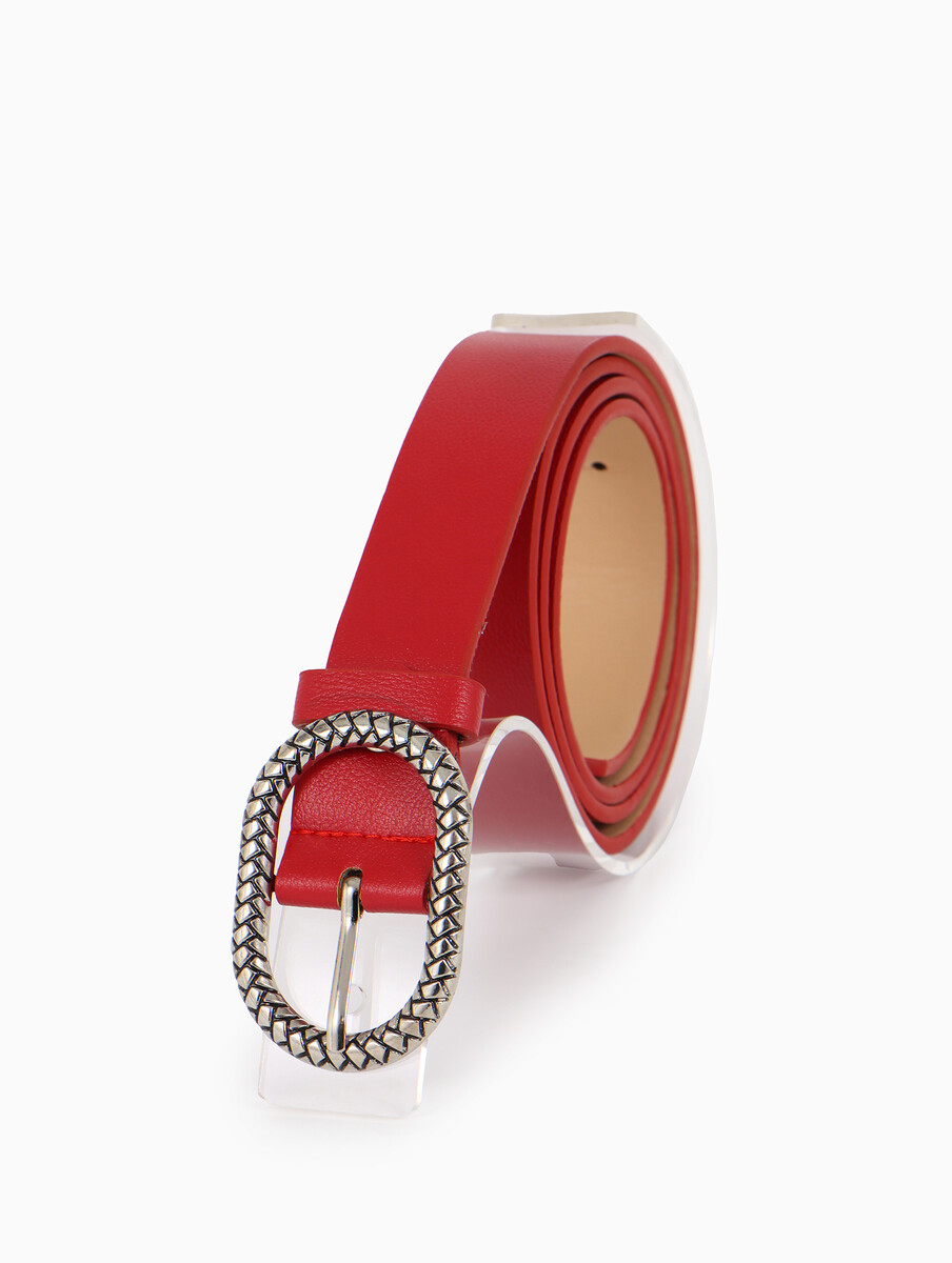 

Ремень женский, 110×2.9 см, с винтом, классическая пряжка металл, красный