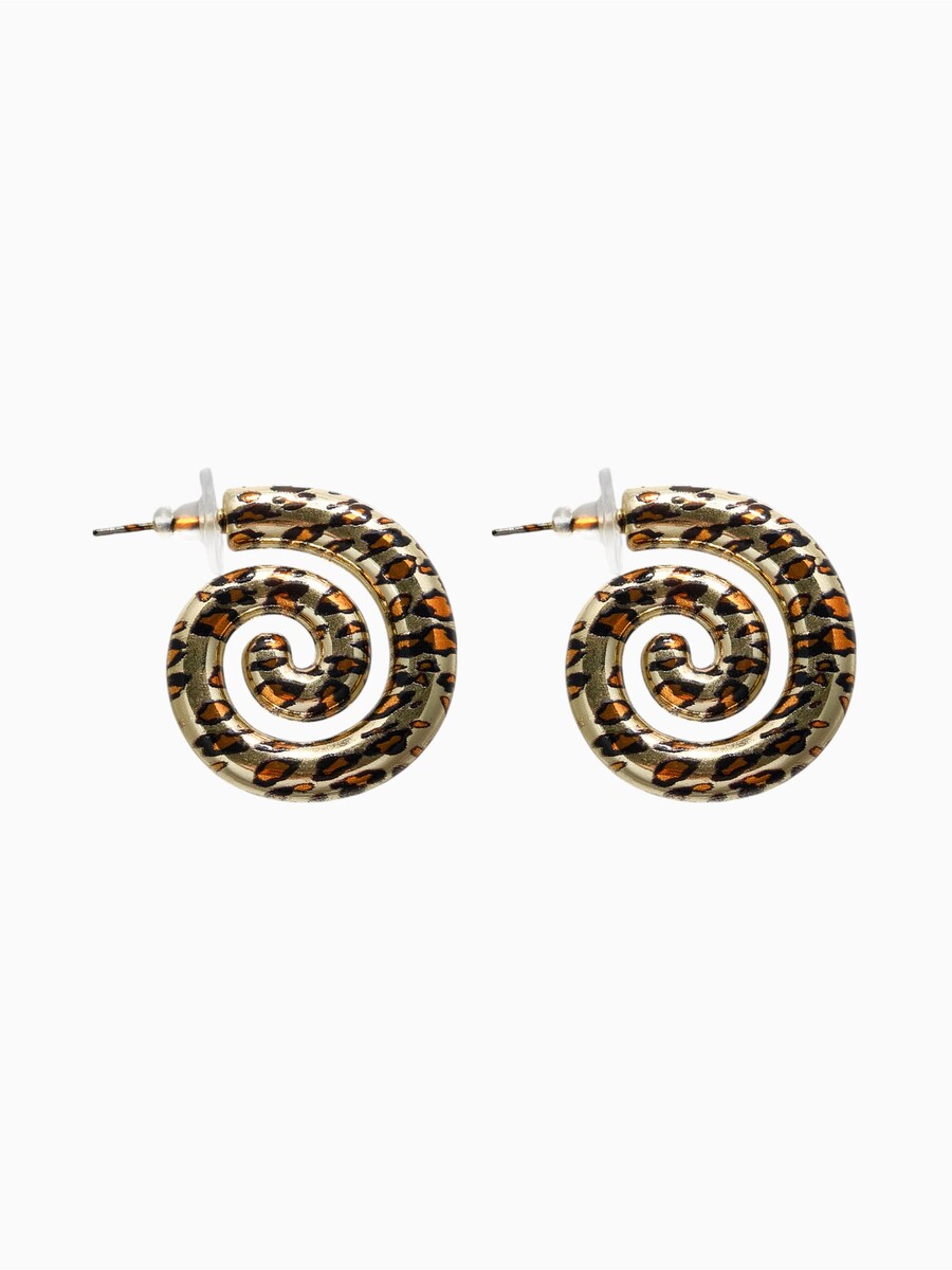 

Серьги пластик, Коричневый;золотистый