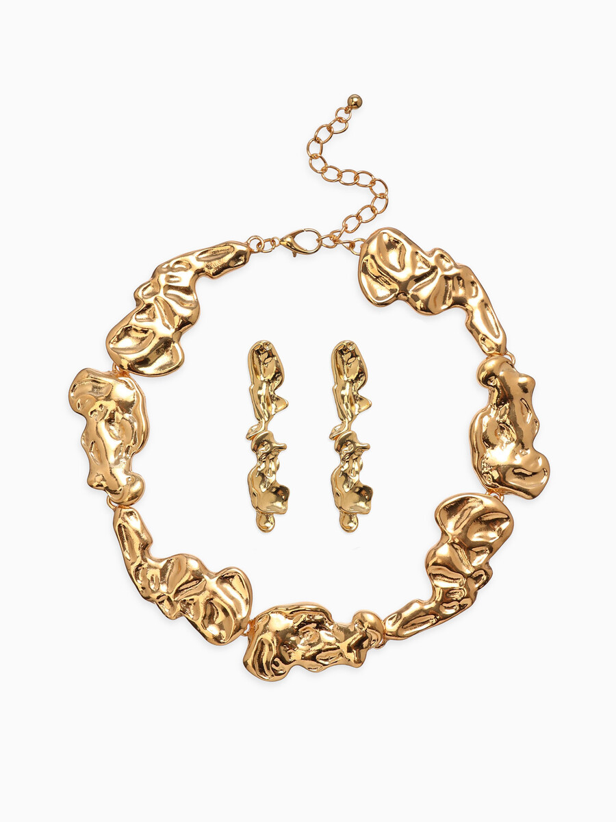 

Набор 2 предмета: серьги, колье, Золотистый