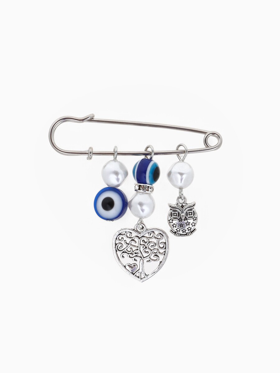 

Булавка-оберег, Белый;синий