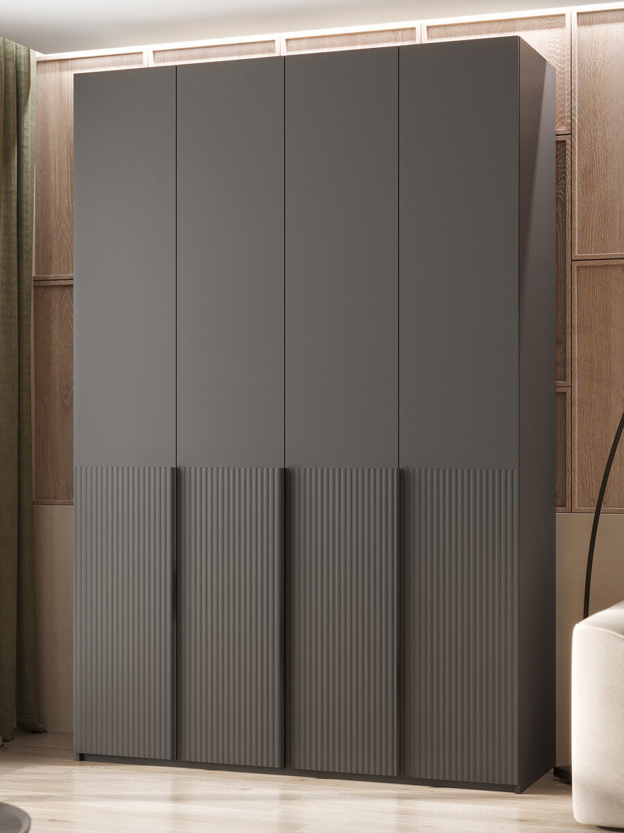 

Шкаф четырехстворчатый, Серый