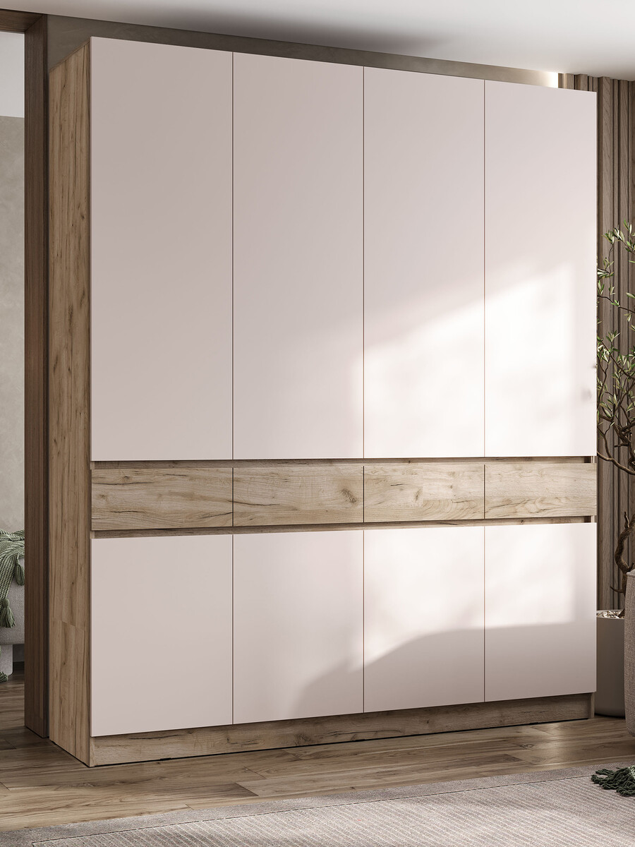 

Шкаф четырехстворчатый, Бежевый