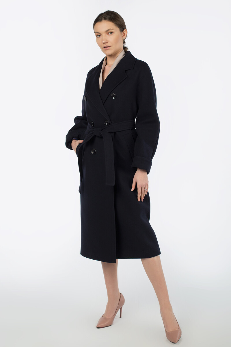 

Пальто пояс, Синий;темно-синий