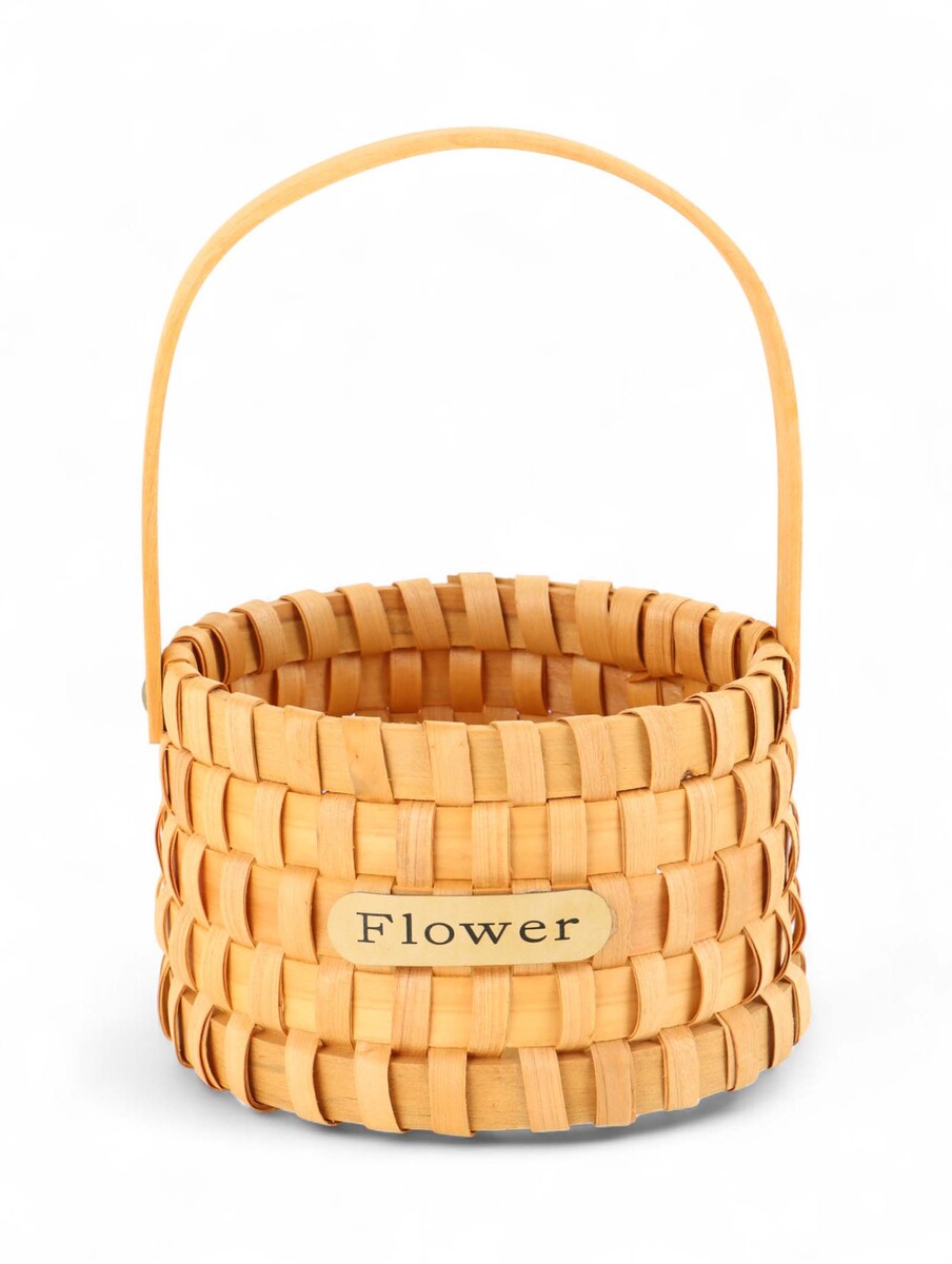 

Корзина плетеная для хранения, 17×17×12 см, ручка h=13 см, натуральный цвет, greengo, Бежевый