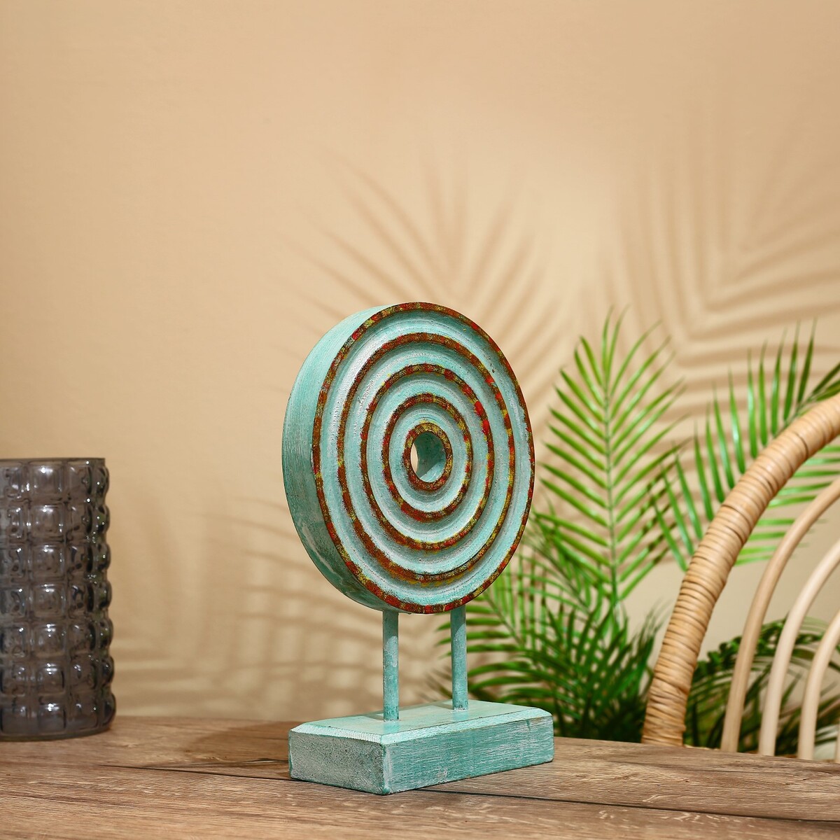 

Декор интерьерный, 9×18×30 см, дерево албезия, Бирюзовый