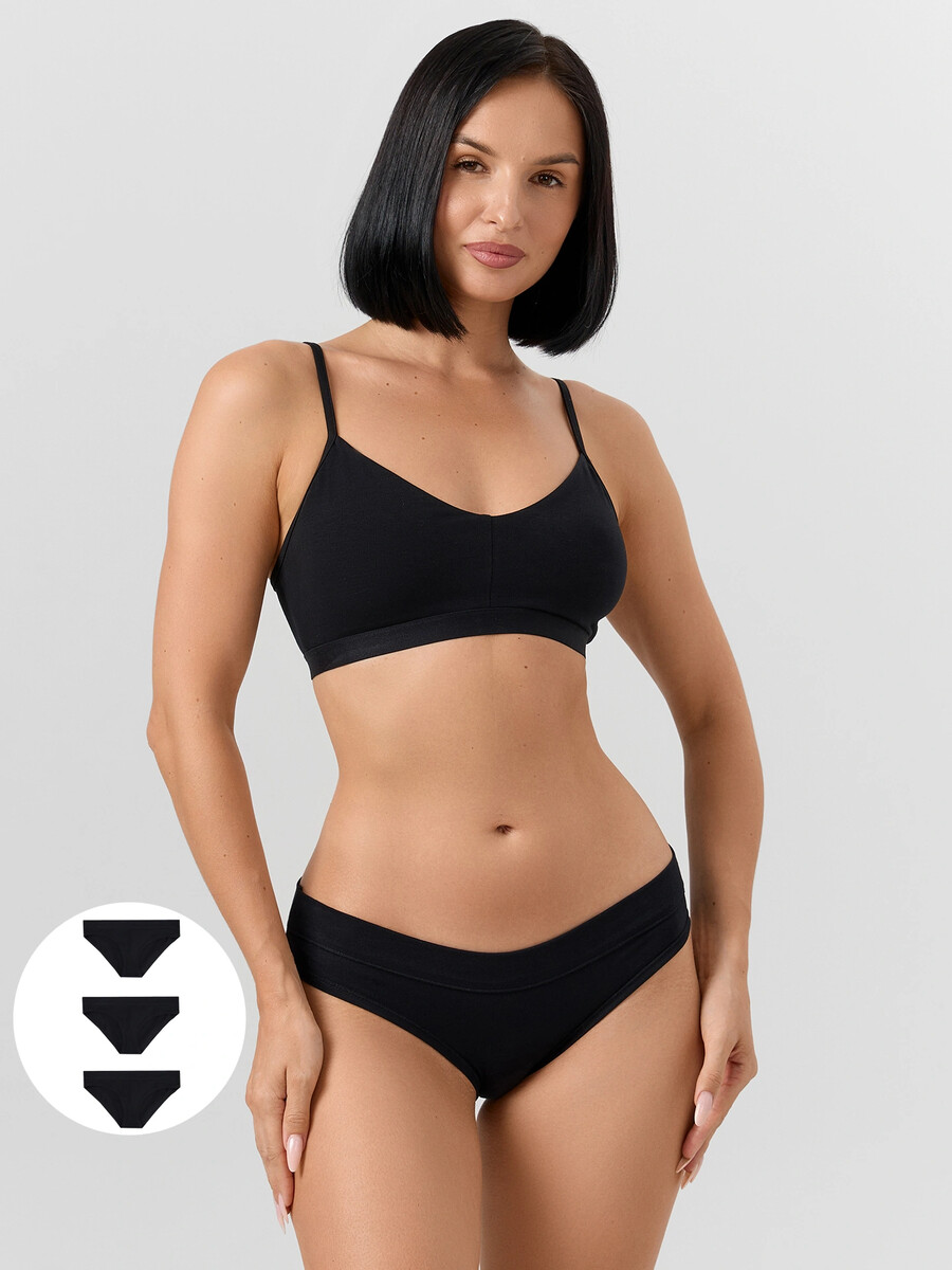 

Трусы женские (3шт.), Черный;черный +черный +черный