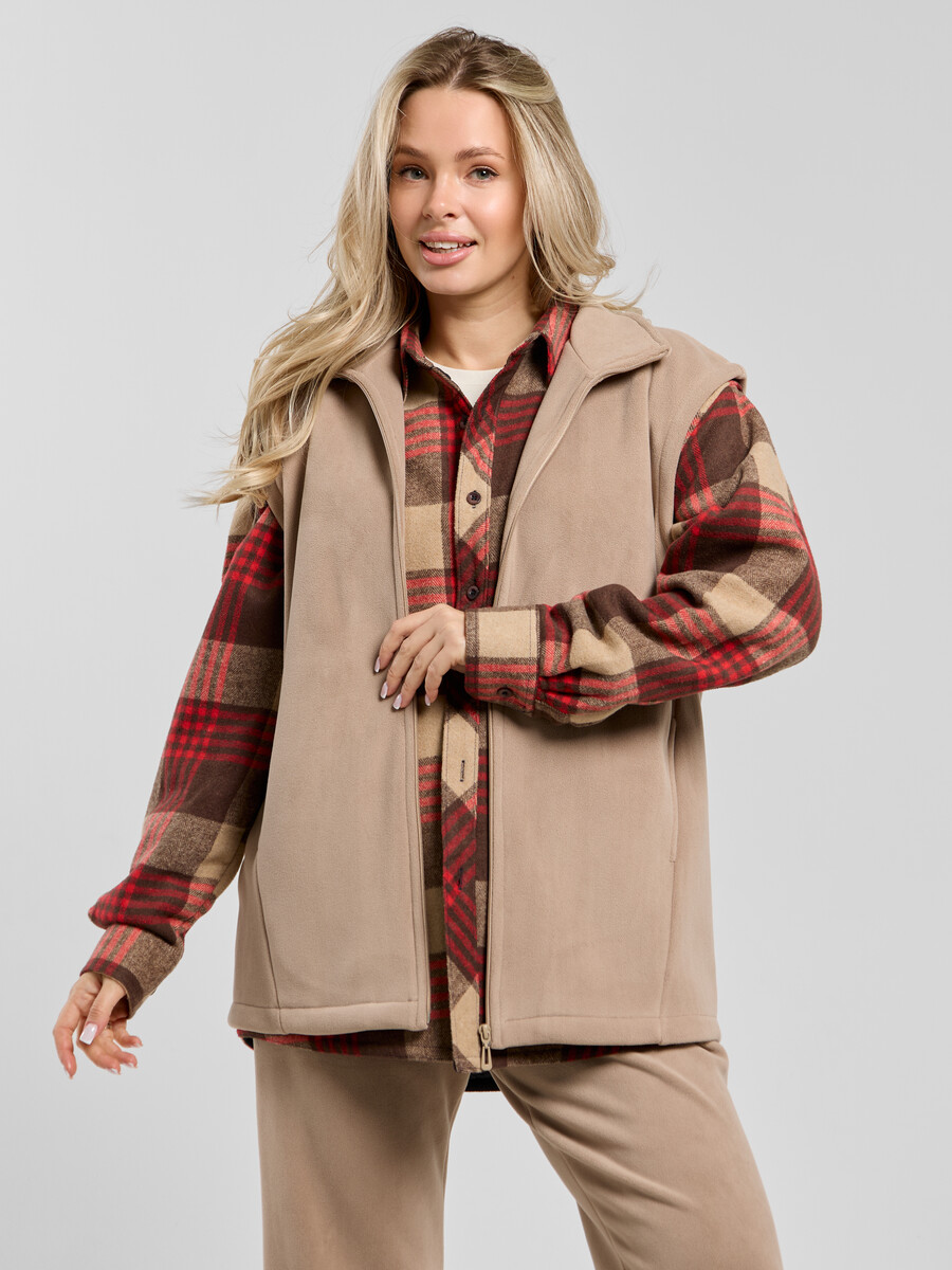 

Толстовка жилетка, Бежевый