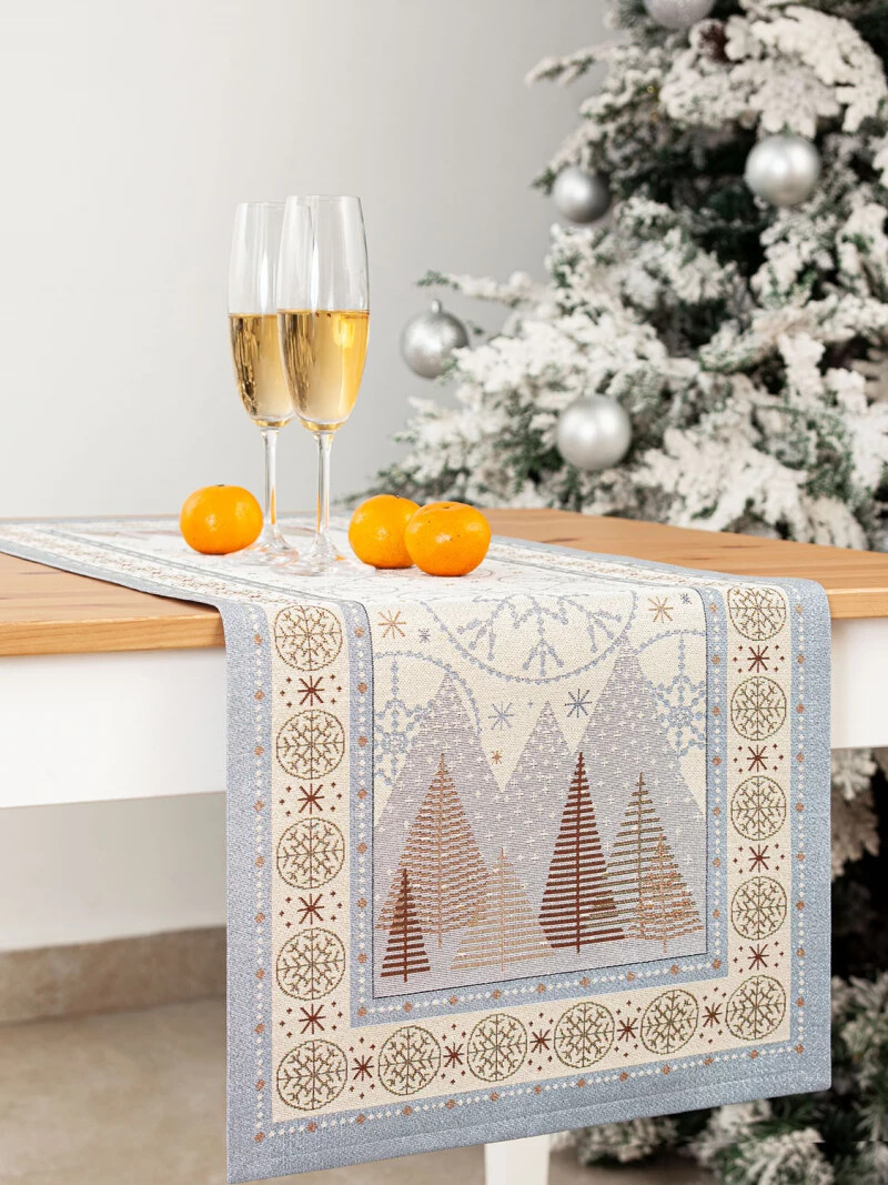 

Салфетка "Орнамент. Рождество", 40х100 см, Голубой