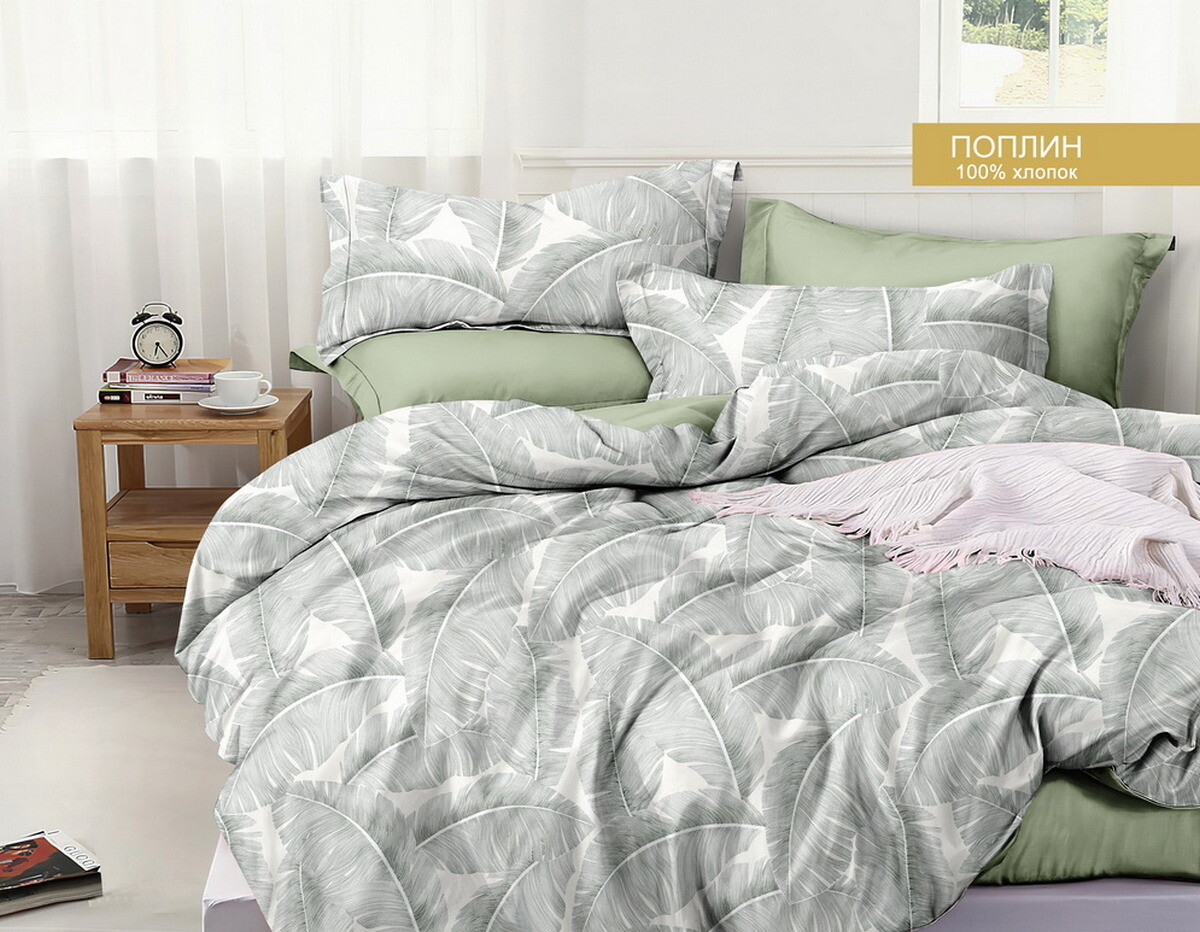 

Постельное белье 2-х сп с Евро прост., Серый