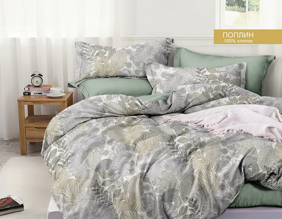 

Постельное белье 2-х сп с Евро прост. на резинке, Белый