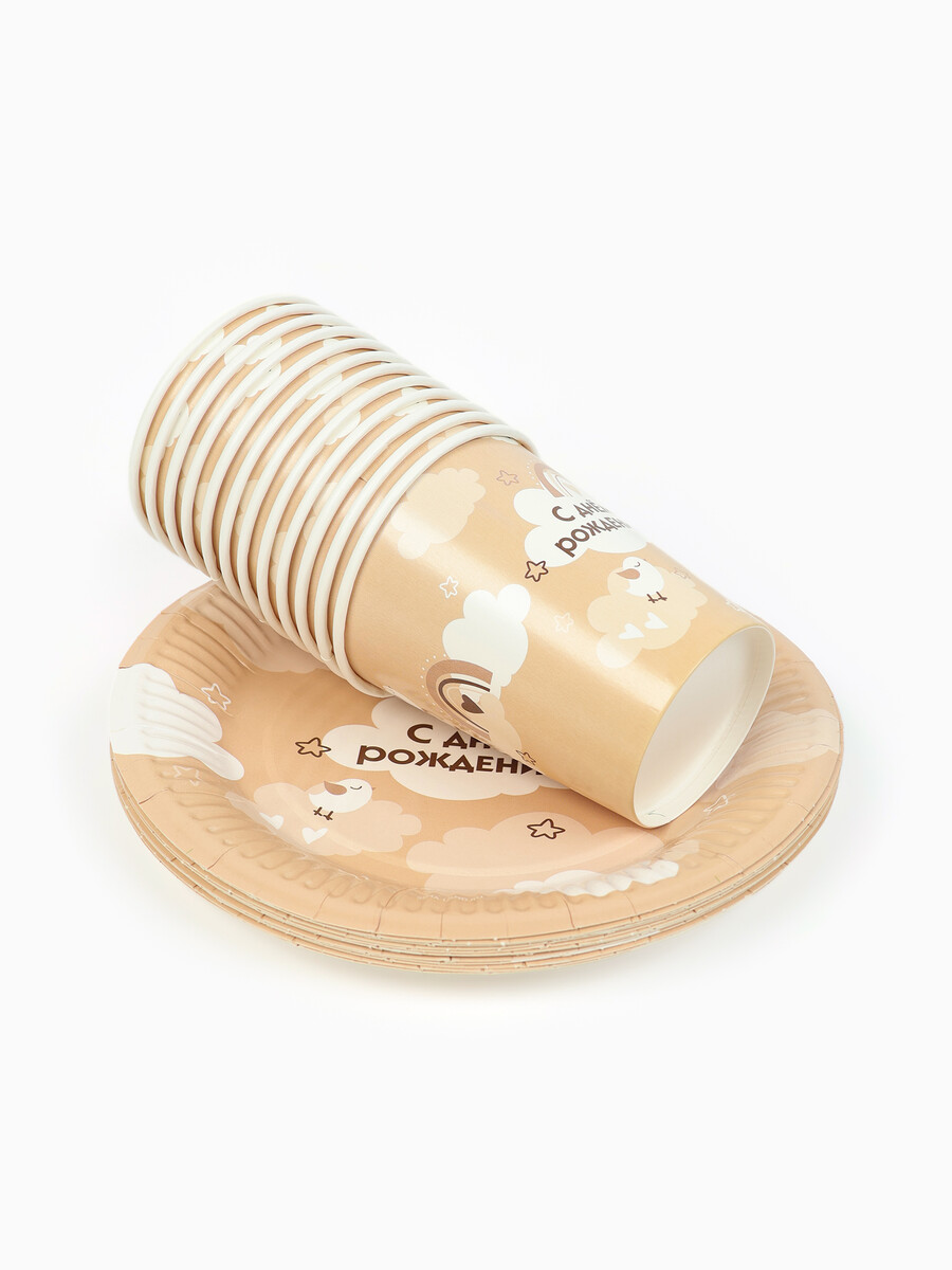 

Мп набор бумажной посуды, Бежевый