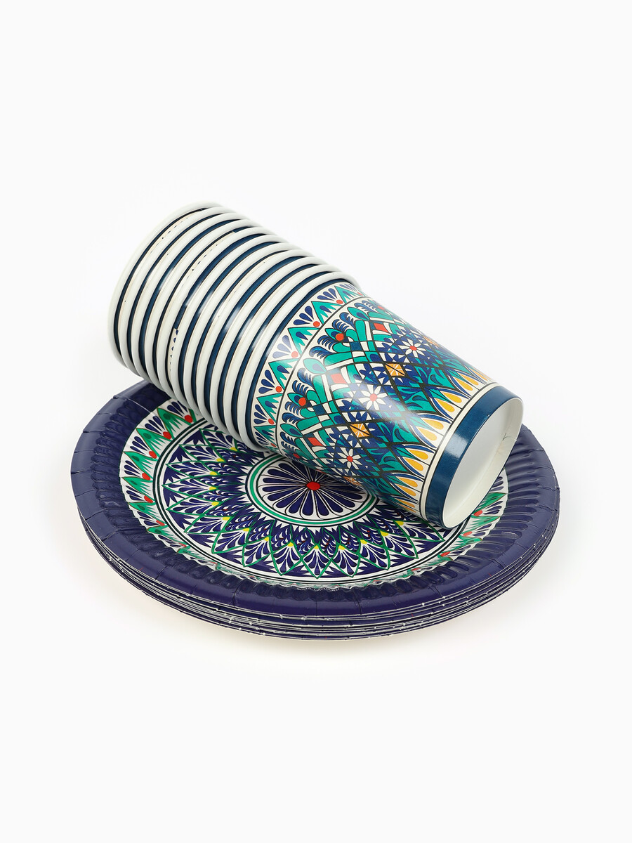 

Мп набор бумажной посуды, Разноцветный