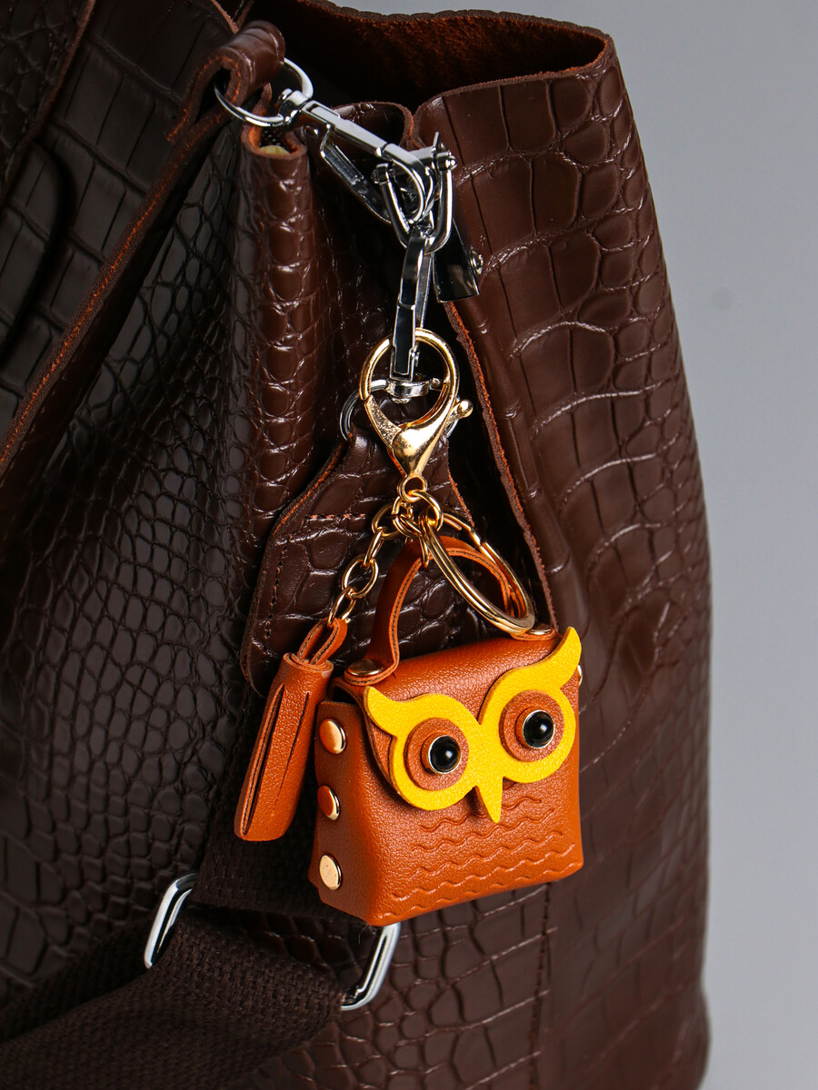 

Брелок для ключей с карабином, с кистью, Коричневый