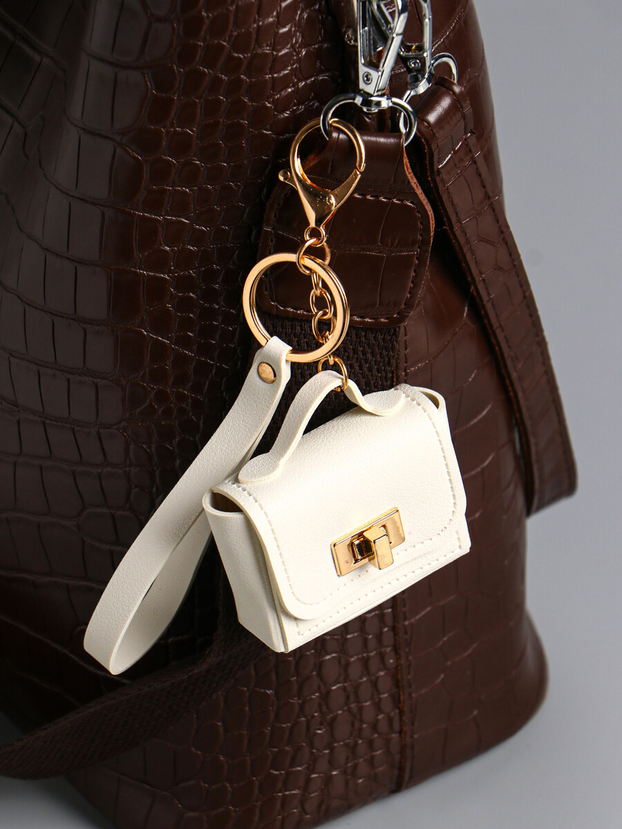 

Брелок для ключей с карабином, с ремешком, Белый