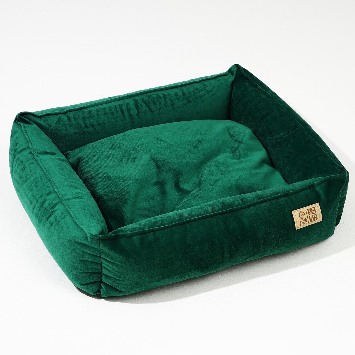

Лежанка для кошек и собак велюровая pet lab, 45×40×15 см, изумрудная, Зеленый