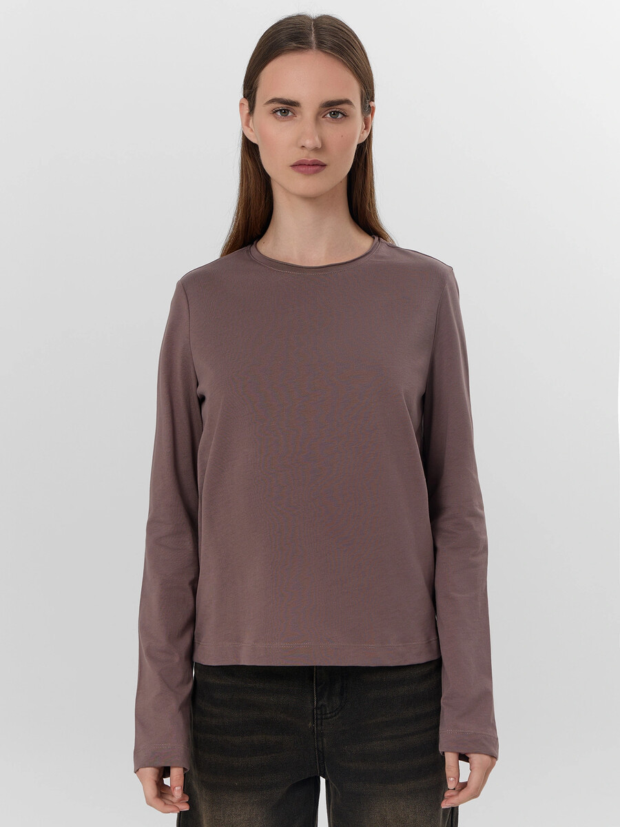 

Лонгслив женский коричневый, Коричневый;кофейный