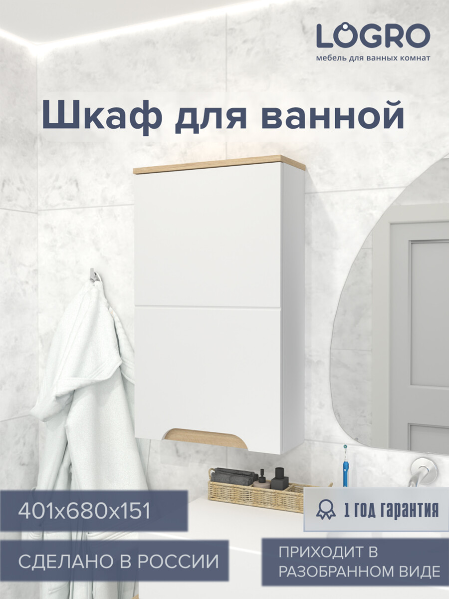 

Шкаф амалия 400 wb 401х680х151, Белый