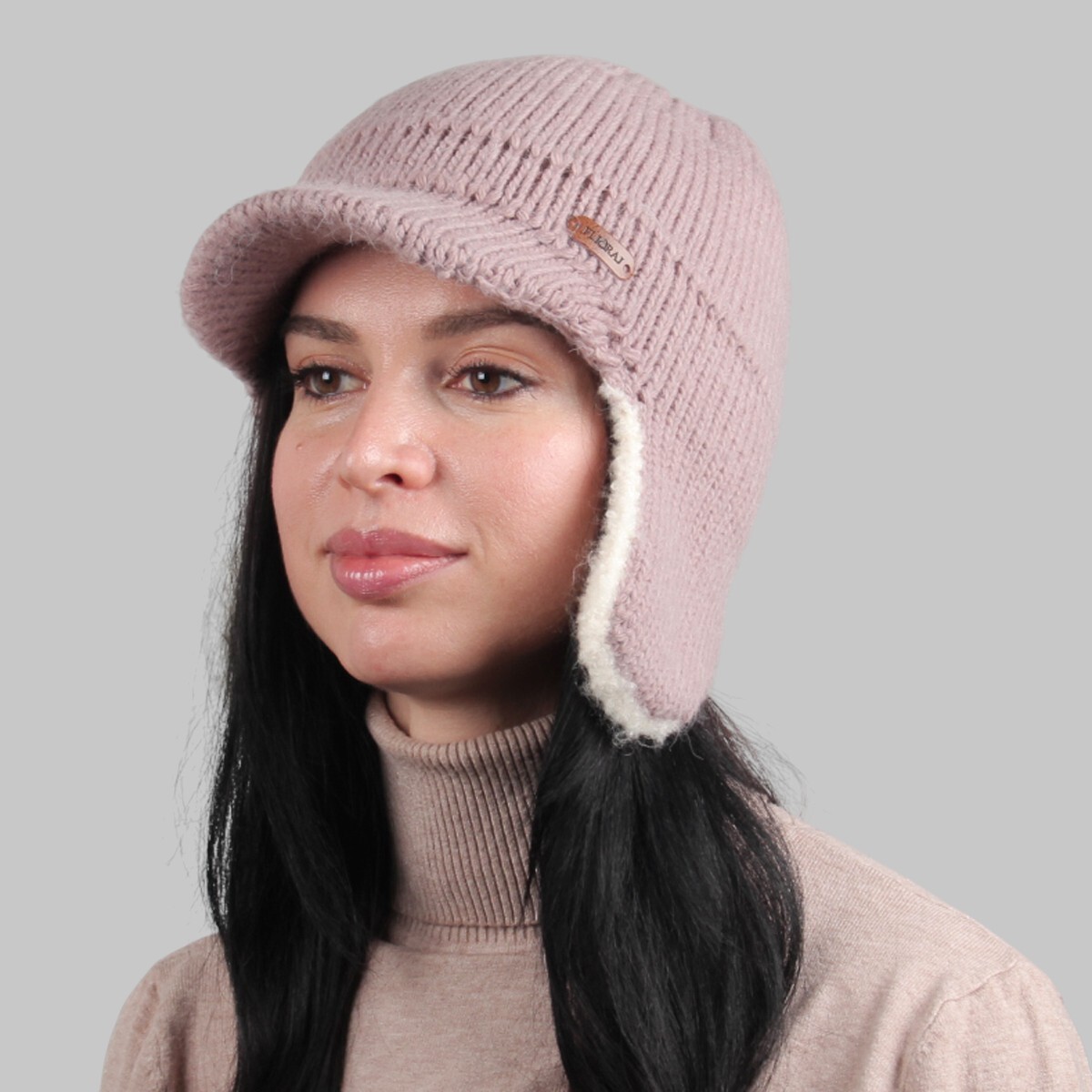 

Шапка ушанка, Бежевый;коричневый