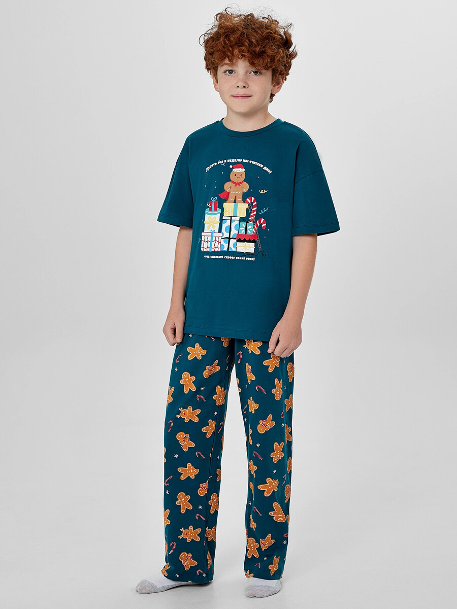 

Комплект для мальчиков (джемпер, брюки), Зеленый;зеленый +праздничные печеньки на зеленом