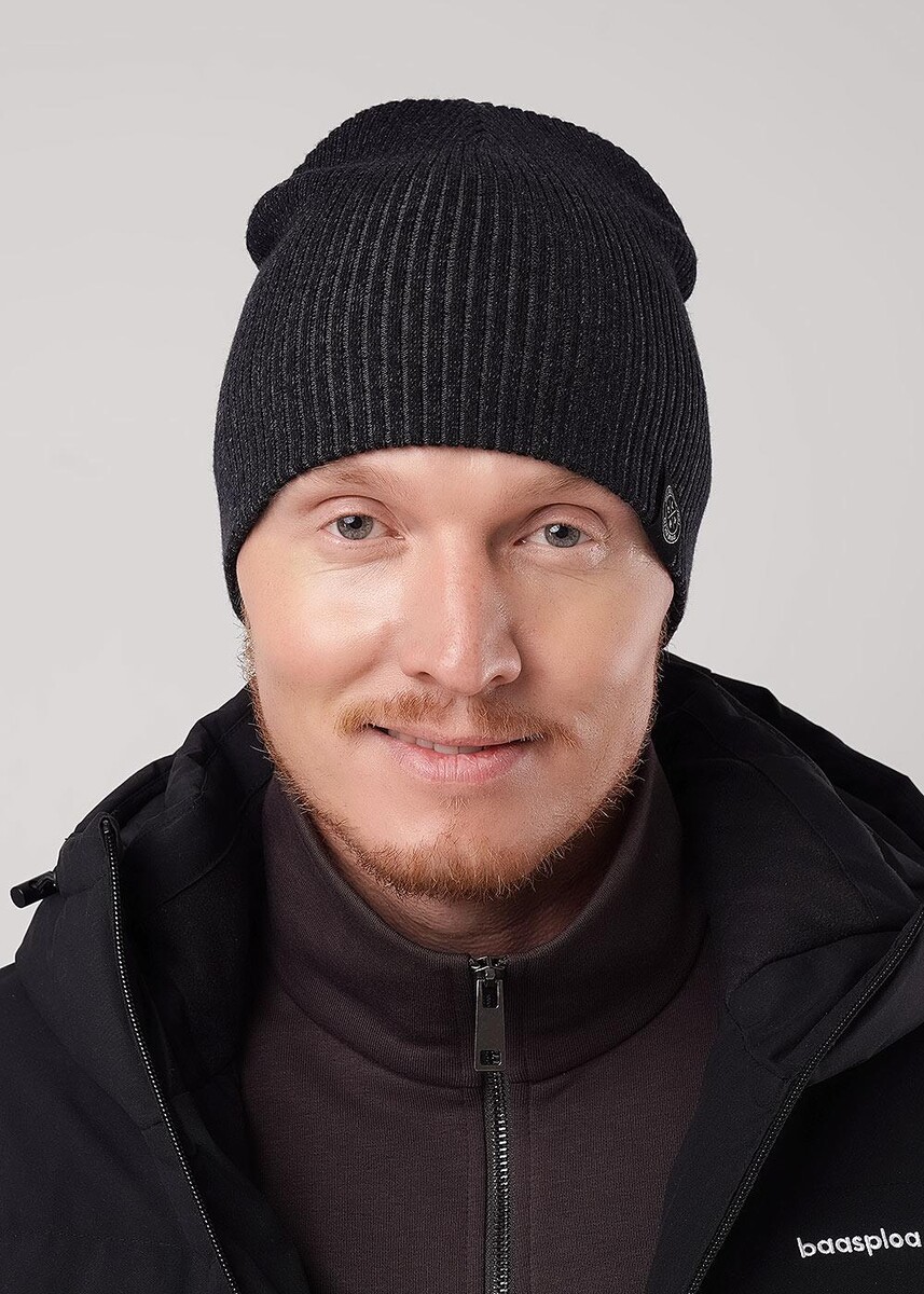 

Шапка, Черный;черный/меланж т.серый