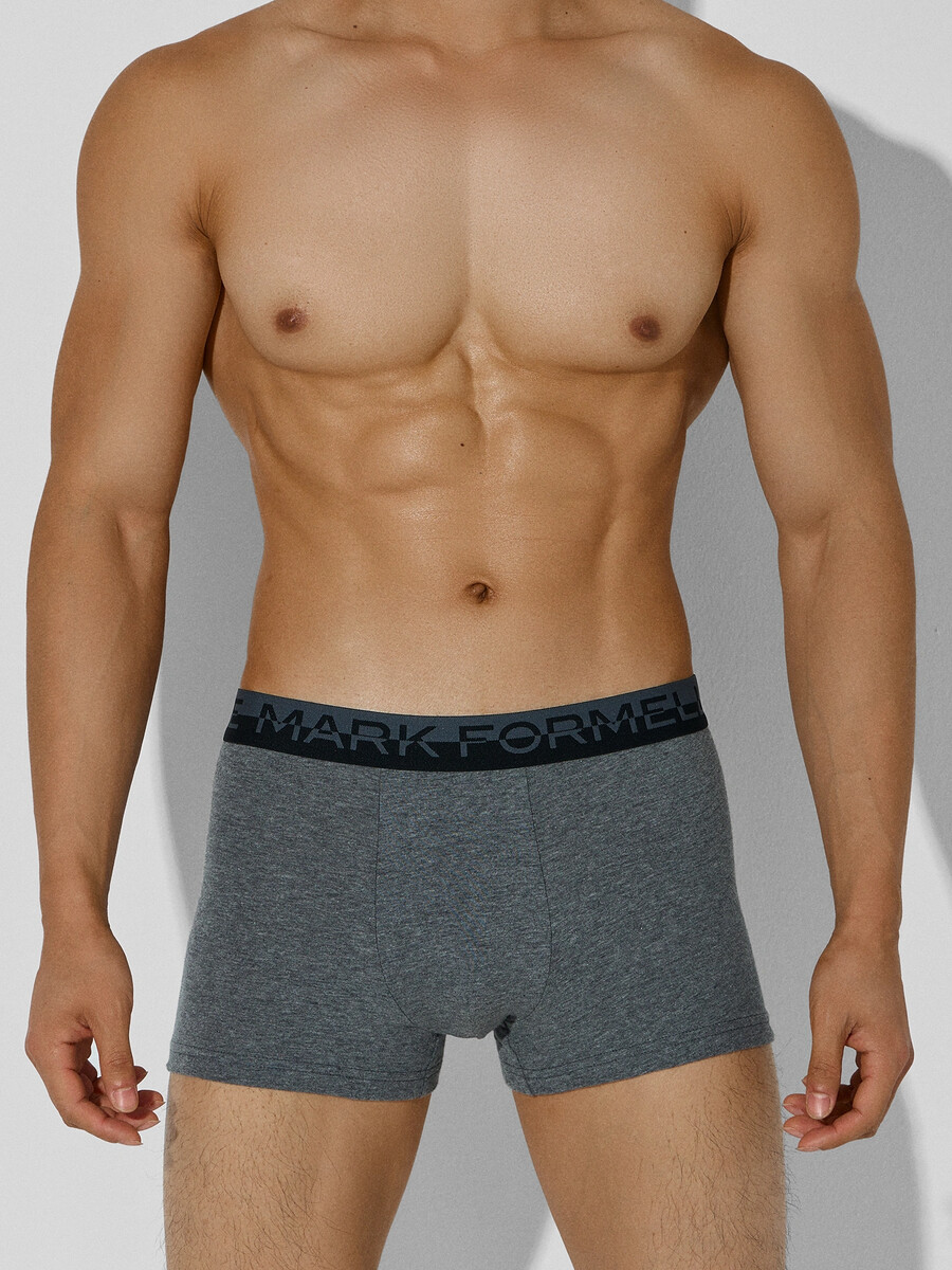 

Трусы боксеры мужские серые, Серый;т.серый меланж 4348-f