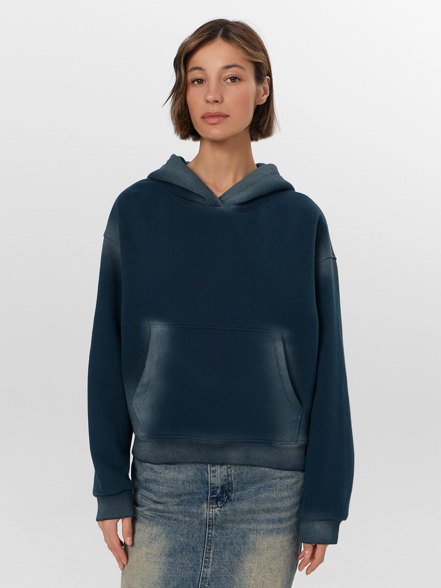 

Худи женское зеленое с потертостями, Синий;т.изумрудный