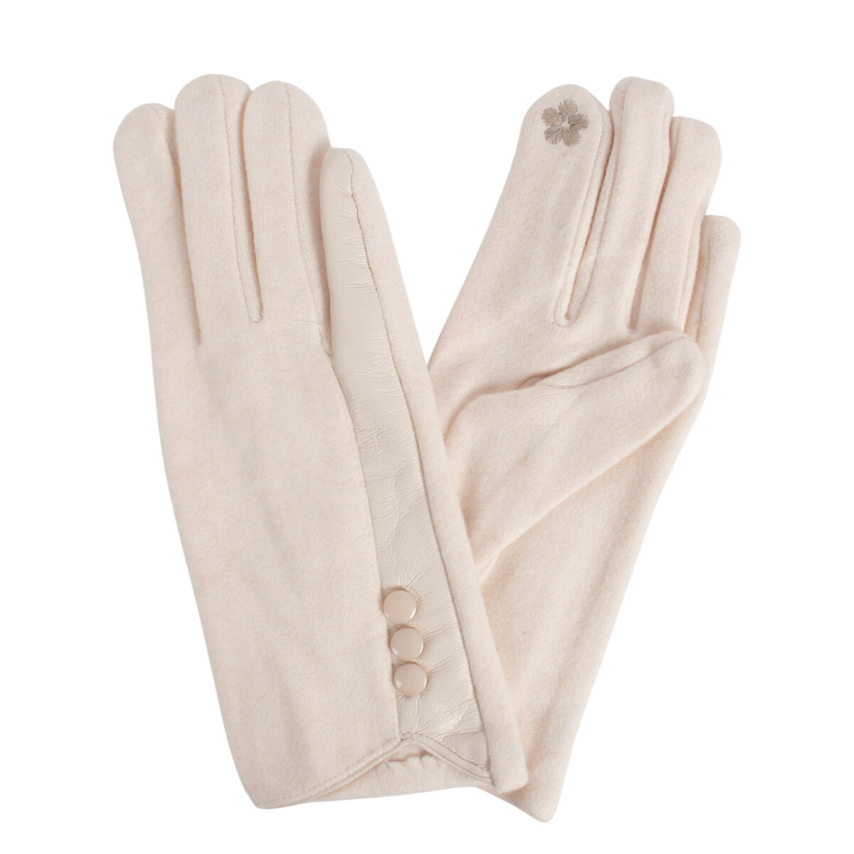 

Перчатки, Бежевый;белый