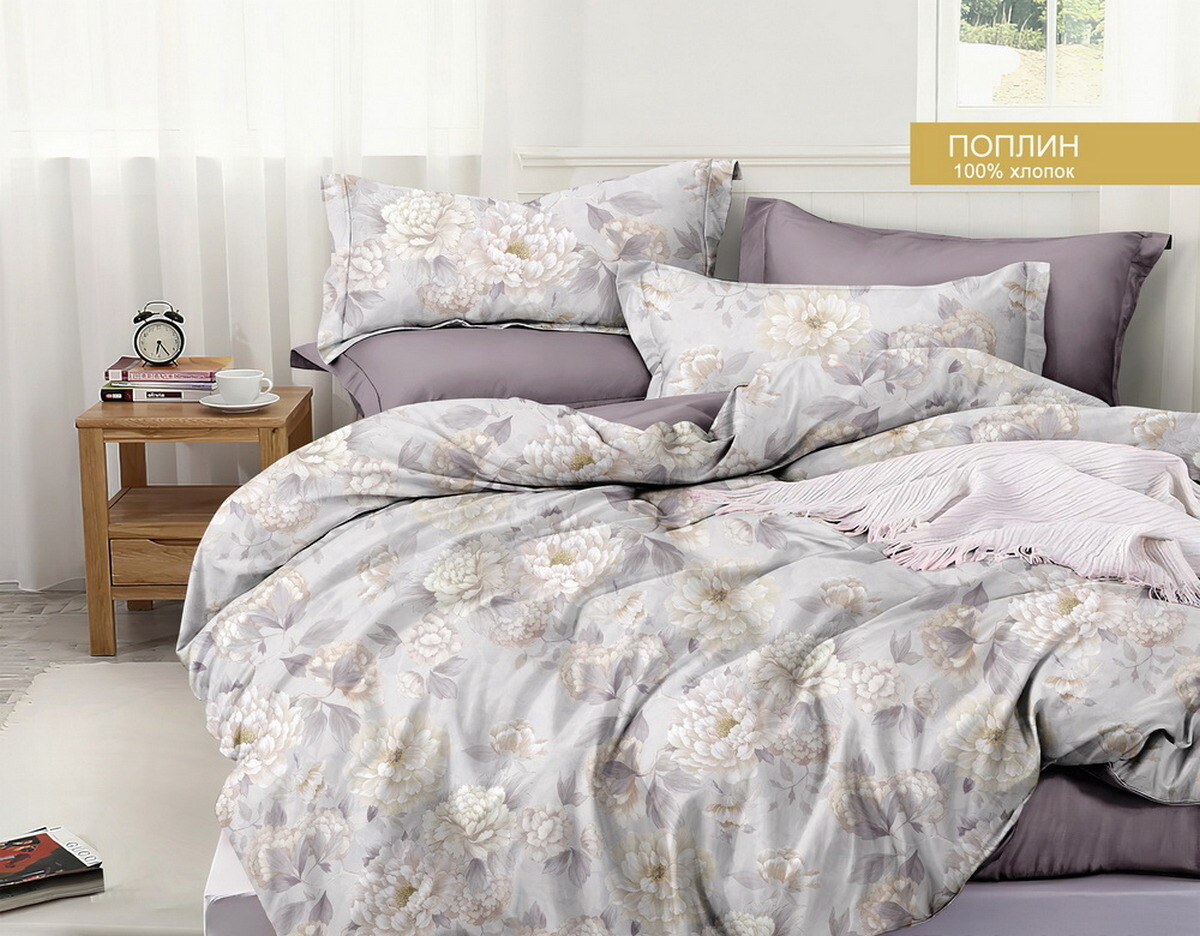 

Постельное белье 2-х сп с Евро прост., Серый