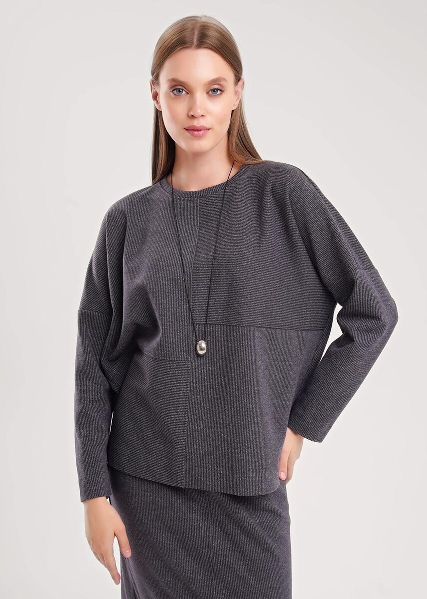 

Джемпер, Серый;т.серый/серый