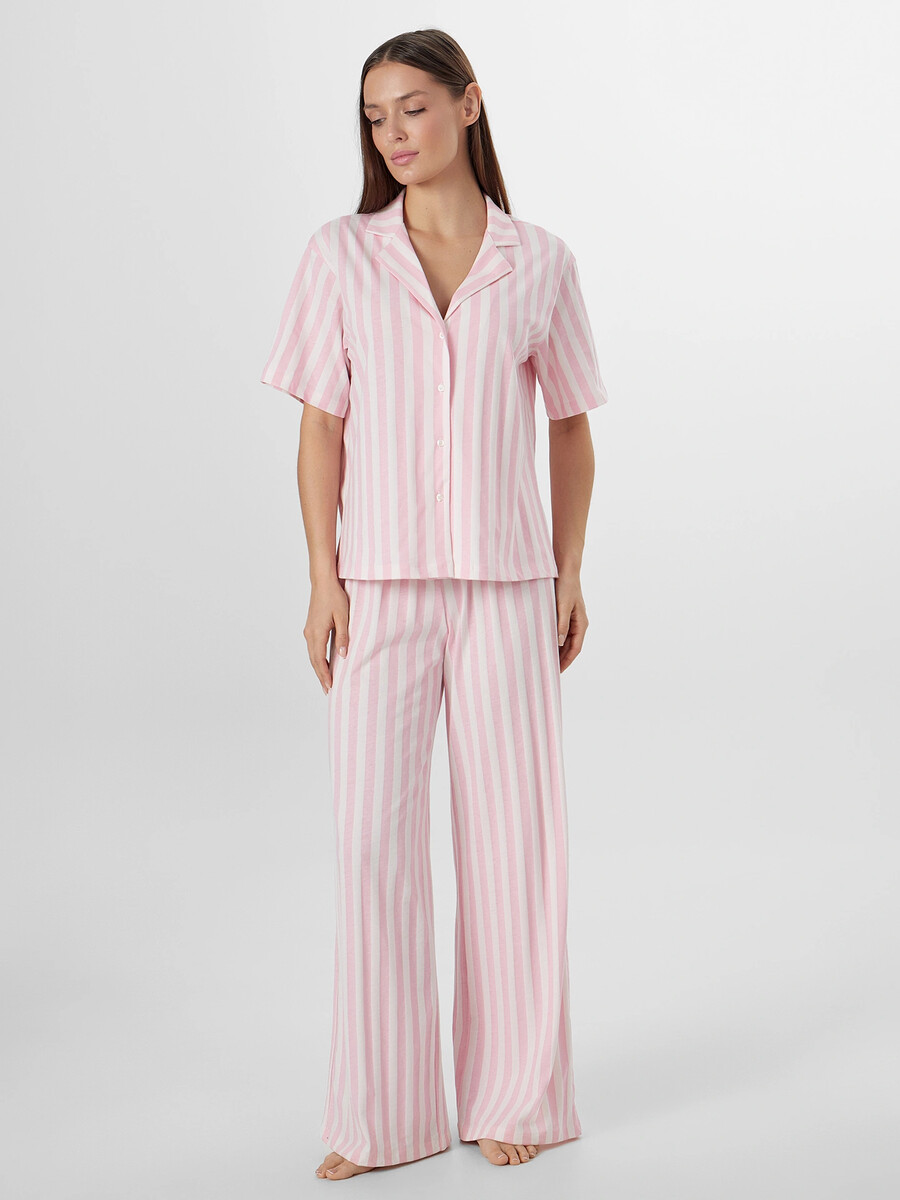 

Комплект женский домашний розовый в полоску, Розовый;розовая полоска
