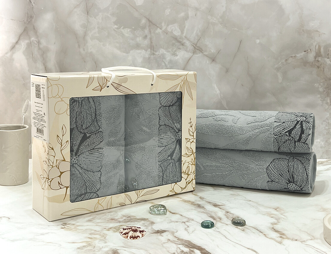 

Набор полотенец махровых Набор полотенец махровых- 2 шт.(50х90), Серый