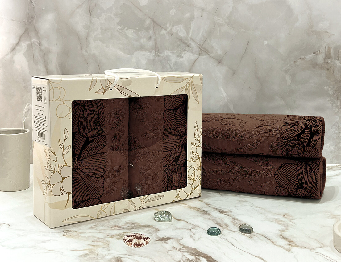 

Набор полотенец махровых Набор полотенец махровых- 2 шт.(50х90), Коричневый