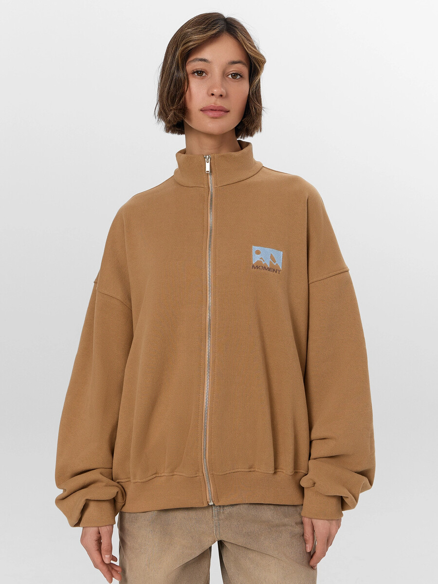 

Толстовка женская бежевая на молнии, Бежевый;марципан