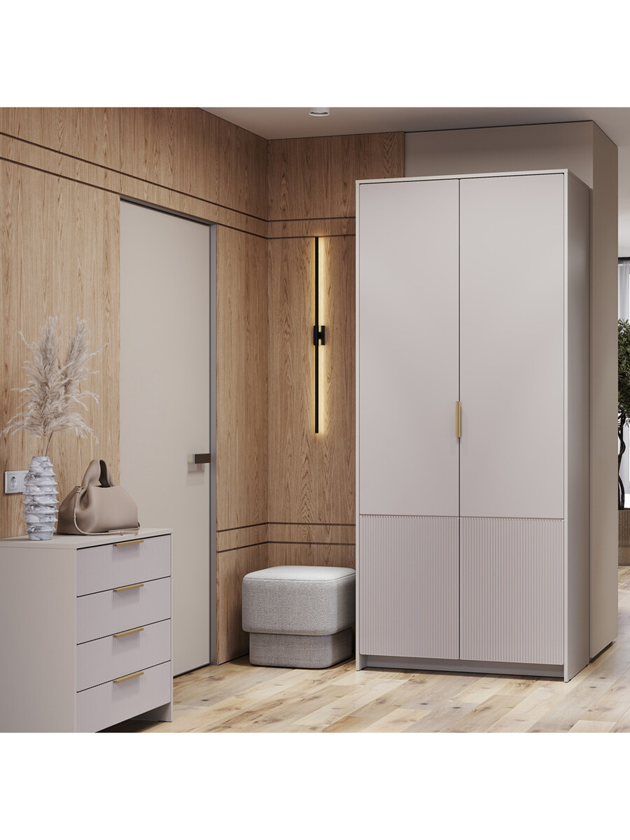 

Шкаф прямой двухстворчатый, Бежевый