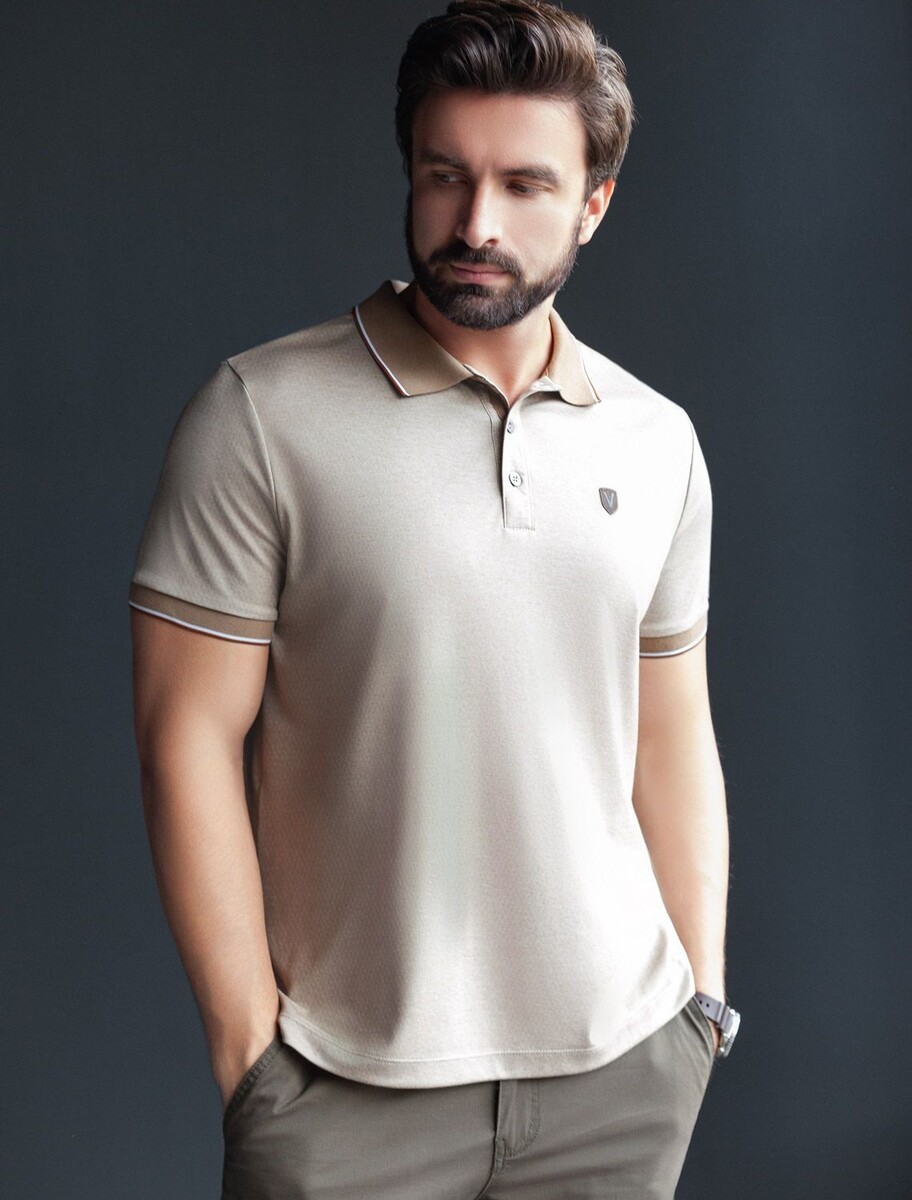 

Футболка, Бежевый;т.бежевый меланж