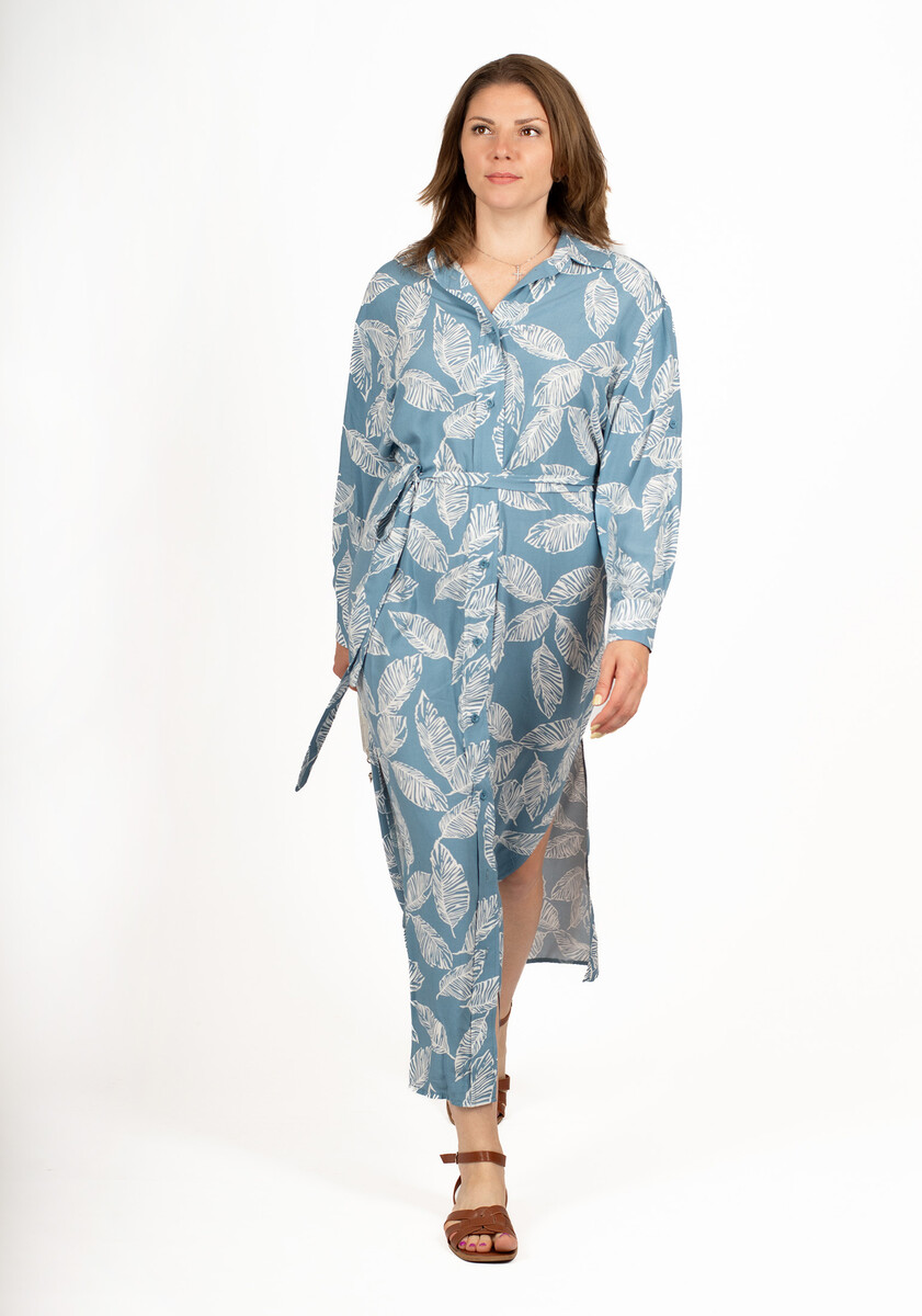 

Платье рубашка, Голубой;голубой белый