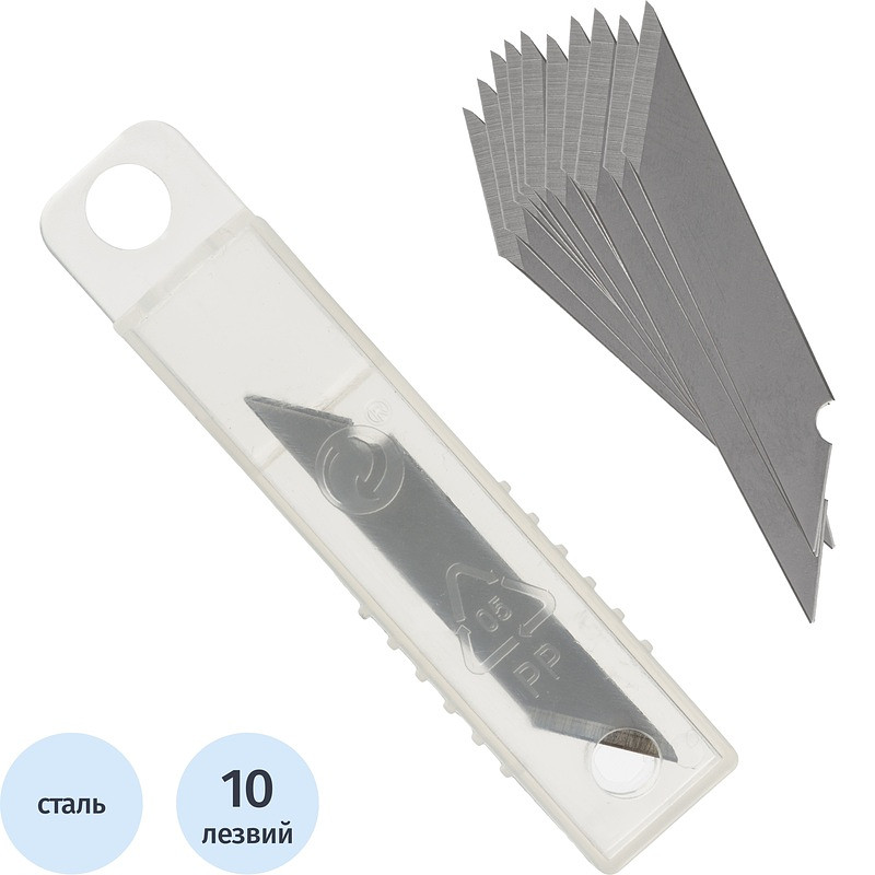 

Лезвие сменное для перового ножа-скальпеля Attache Selection стальное 6 мм перовое (10 штук в упаковке)