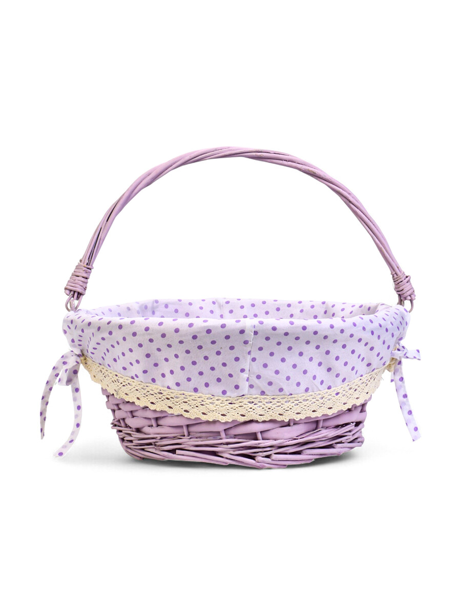 

Корзина плетеная для хранения, 32×32×14 см, ручка h=14 см, сиреневая, Сиреневый
