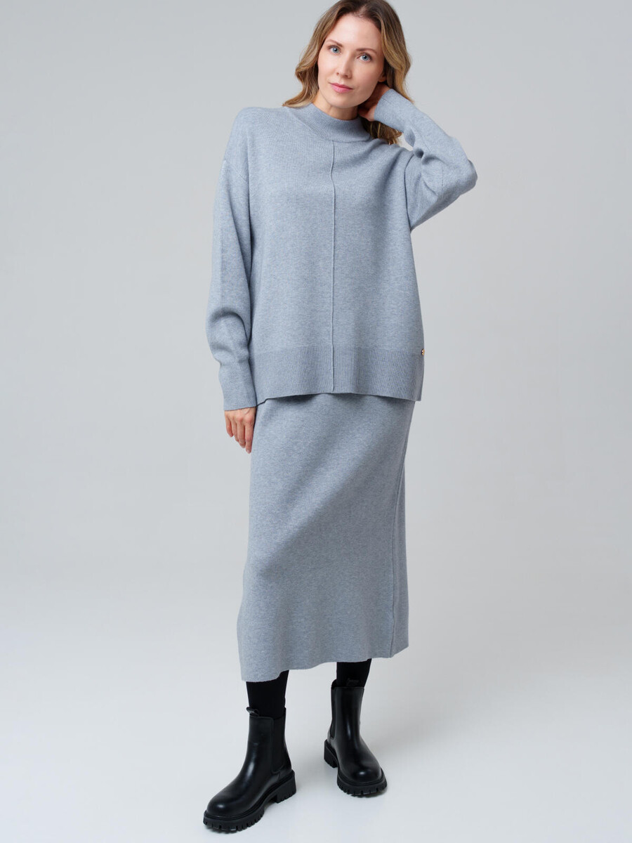 

Комплект трикотажный джемпер юбка, Серый