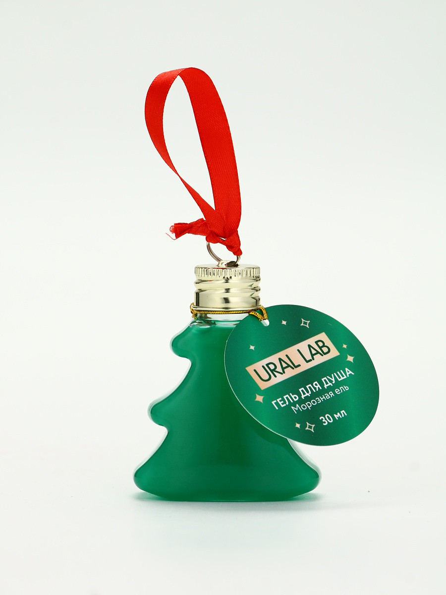 

Гель для душа в форме елки, 30 мл, аромат морозная ель, ural lab, Зеленый
